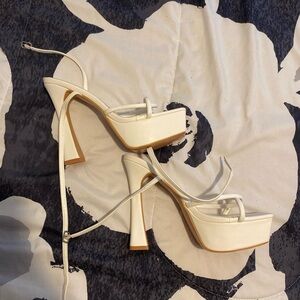 Pretty little thing White Platform Heels